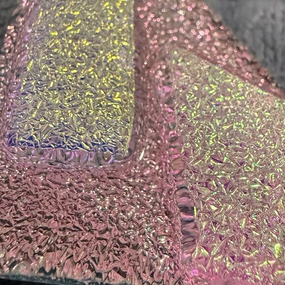 Set of 3 Dichroic Glass Triangle Cabochons – Iridescent Pink, Gold & Silver - Picture 16 of 17